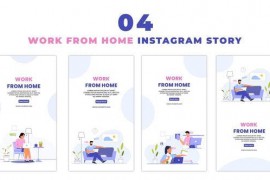 Work from Home Flat Vector Instagram Story 47453854