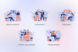 Happy People and Education - Blue concept 44610756