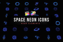 Space Neon Icons 47387100