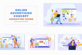 Online Ads Creation Process Concept Vector Animation Scene 49459236
