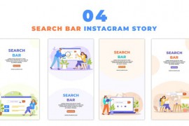 Web Search Bar Concept 2D Flat Character Instagram Story 48624806