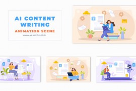 AI Content Writing Flat Character Animation Scene 49456852