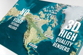 3D Physical Map - North America FCP 44534010
