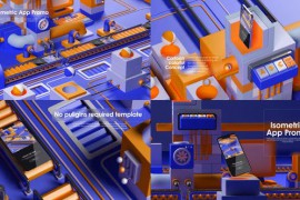 Isometric App MockUp Promo 45132199