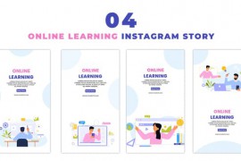Flat Vector Online Learning Instagram Story 47395649