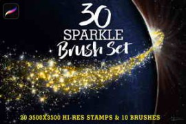 Free Download:CreativeMarket – 30 Sparkle Brush Set 2741118