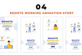 Remote Working Employee 2D Character Design Instagram Story 48657754