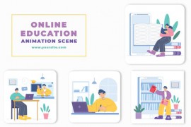 Online Education Flat Character Animation Scene 46416549