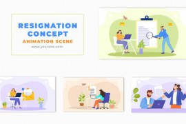 Employee Resignation Concept Flat Design Animation Scene 49459249