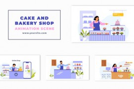 Cake and Bakery Shop 2D Character Animation Scene 47279320
