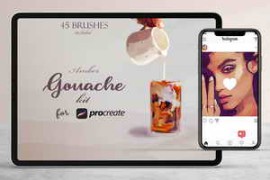CreativeMarket – Amber Gouache Kit for Procreate 5258338