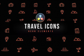 Travel Neon Icons 47400221