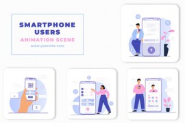 Smartphone Users Animation Scene After Effects Template 46410524