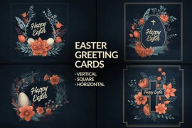 Hand Drawn Easter Greeting Cards 44685441