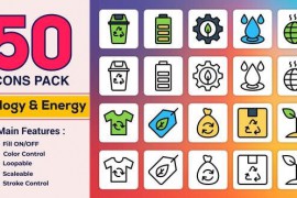 Dual Icons Pack - Ecology & Energy Icons 49861702