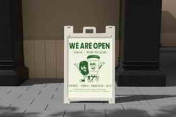 Free Download:Stand Sign Mockup 60212447