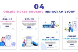 Online Ticket Booking Flat Character Instagram Story 47440133