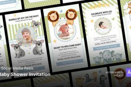 Social Media Reels - Baby Shower Invitation After Effects Template 48887125