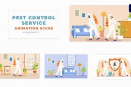 Flat Vector Character Design Pest Control Animation Scene 49481565