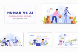 Human Vs AI Vector Animation Scene Template 47247787