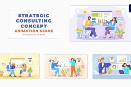 Business Growth Strategy Consulting Team 2D Stock Art Animation Scene 49481114