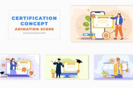 Flat Character Design Certification Concept Animation Scene 49459062