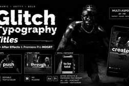Free Download:Bold Glitch Typography Titles for After Effects Videos – 15 Animations 63916000