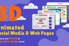 3D Animated Social Media and Web Pages Pack|Animated presentation 43444797