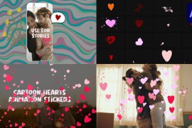 Cartoon Hearts Animation Stickers for After Effects 43172985