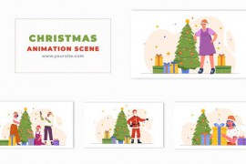 Christmas Festival Special Flat 2D Character Animation Scene 49662688