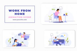 Work from Home Character Animation Scene 46438865