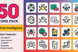 Flat & Line Icons - Artificial Intelligence 46907262