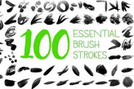 Free Download:100 Brush Strokes Brushes for Photoshop