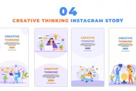 Creative Thinking Concept Flat Character Instagram Story 48624069