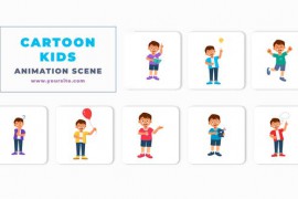 2D Cartoon Kids Animations Scene Pack 47493908
