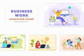 Busy Businesswoman Professional Vector Animation Scene 49456903