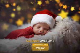 Bokeh star Christmas overlays: transparent PNG