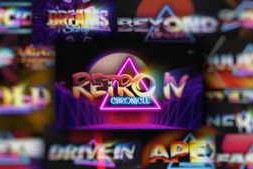 80s Retro Synthwave Neon Text Openers Pack | 250 Cyberpunk VHS Nostalgia Title Animation Effects 