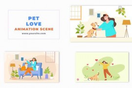 Pet Lover Flat 2D Vector Character Animation Scene 48803027