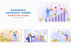 Flat Design Showing an Economic Downturn Animation Scene 49480755