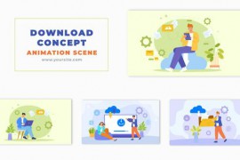File Download Concept Vector Design Animation Scene 49457429