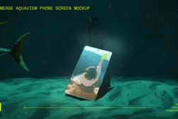 Free Download:Submerge AquaView Phone Screen Mockup 60071438
