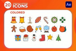 Christmas Illustrated Icons Animation 01 | After Effects 49764226