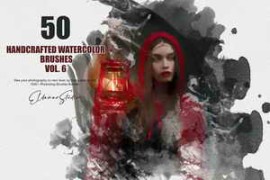 CreativeMarket – 50 Handcrafted Watercolor Brushes 6 6258360