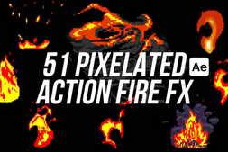 Free Download:Action FX 8 Bit Pixelated Fires For After Effects 63805273