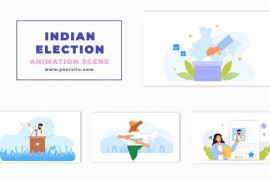 Indian Election Concept 2D Flat Character Animation Scene 47354478