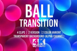 3d Blue and Pink Glowing Ball Transition 4k Pack 39729122