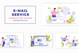 E Mail Service 2d Character Animation Scene 47349344