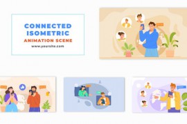 Flat Vector Isometric Connection Concept Animation Scene 48571263