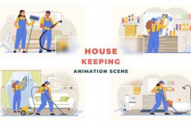 House Keeping Service Agency Animation Scene 43333015